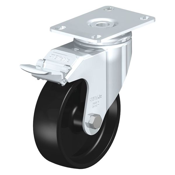 Swivel Plate Caster, Blk Nylon, 4