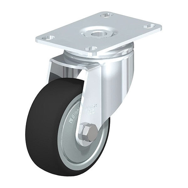 Swivel Plate Caster, PU, 3-1/8