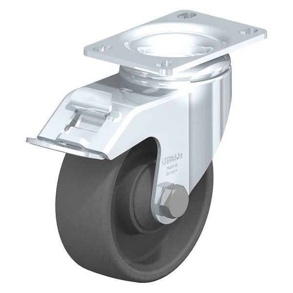 Swivel Plate Caster, Gry Nylon, 4