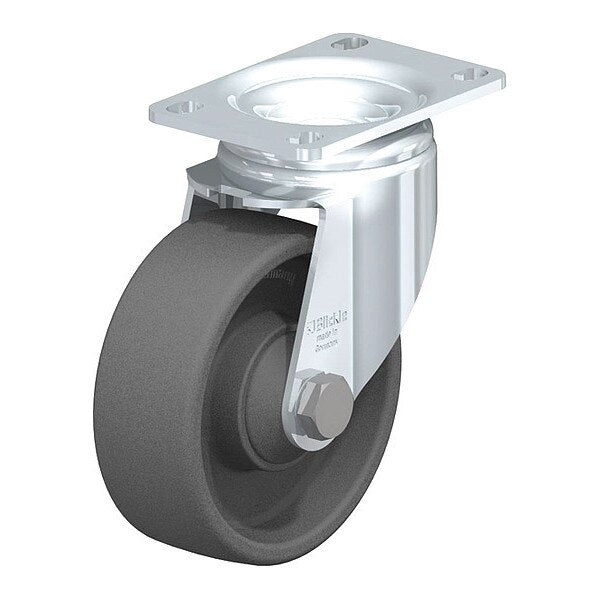 Swivel Plate Caster, Gry Nylon, 4