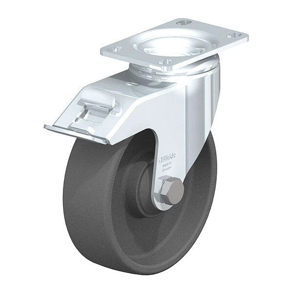 Swivel Plate Caster, Gry Nylon, 5