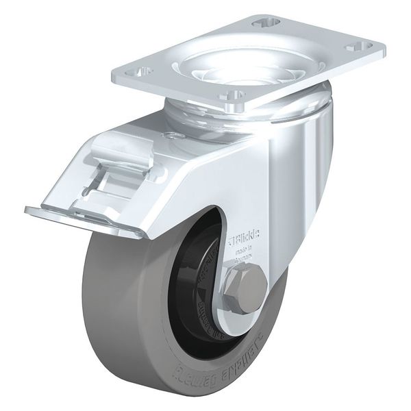 Swivel Plate Caster, Solid Rbber, 4