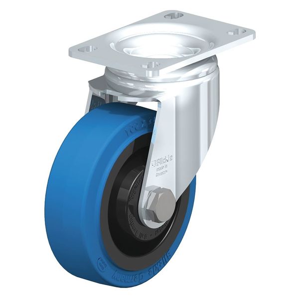 Swivel Plate Caster, Solid Rbr, 5