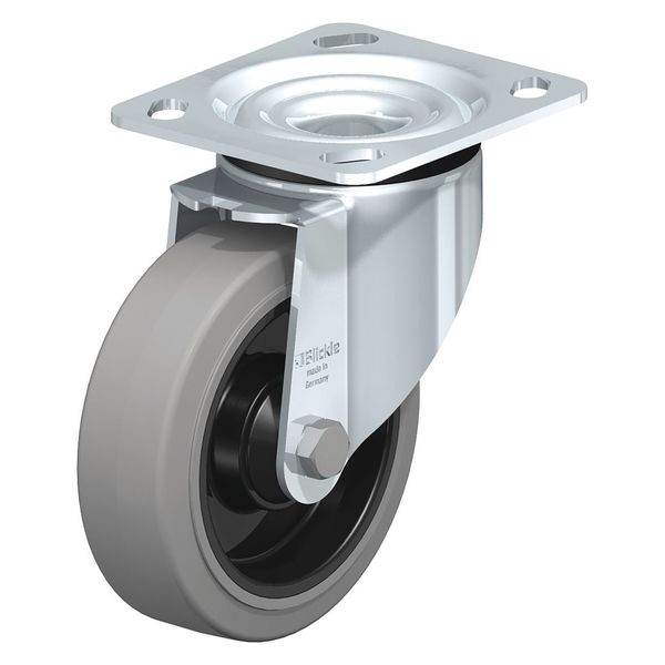Swivel Plate Caster, Solid Rbr, 5