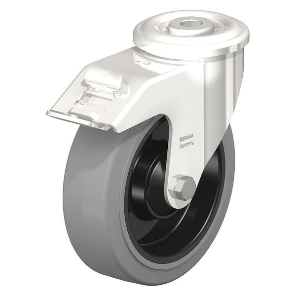SS, Kingpin Swivel Cstr, Solid Rbbr, 4