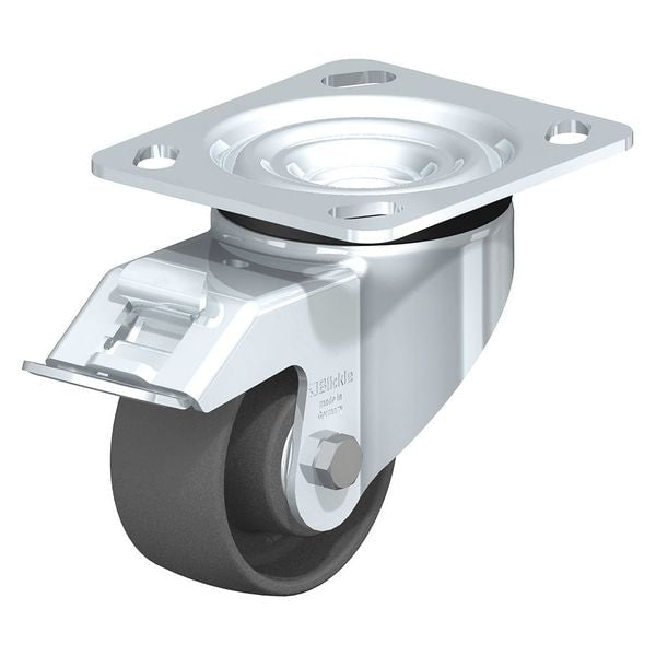 Swivel Plate Caster, Gray Nylon, 4