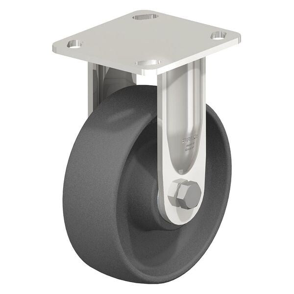 Rigid Plate Caster, Gray Nylon, 8