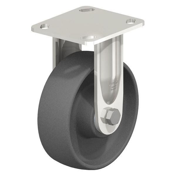 Rigid Plate Caster, Gray Nylon, 6