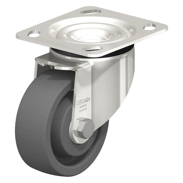 Swivl Plate Caster, Gray Nylon, 4