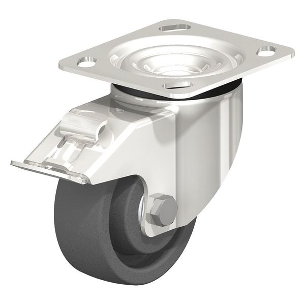 Swivel Plate Caster, Gray Nylon, 5