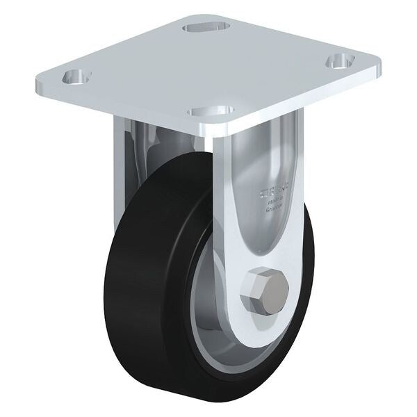Rigid Plate Caster, Solid Rbbr, 5