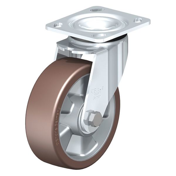 Swivel Plate Caster, PU, 6-5/16