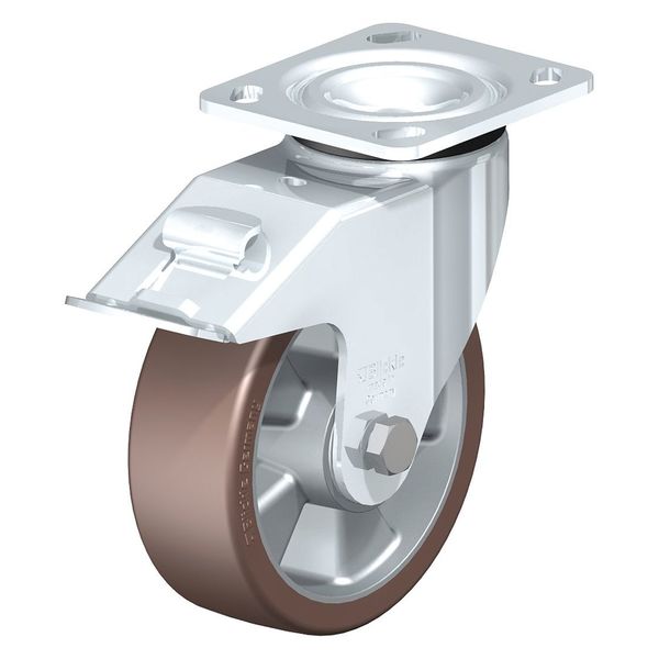 Swivel Plate Caster, PU, 6-5/16