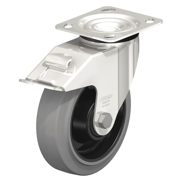Swivel Plate Caster, Solid Rbber, 8