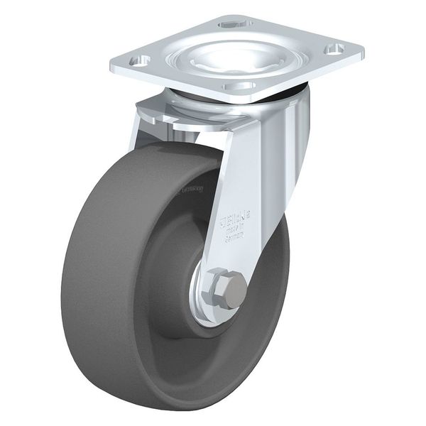 Swivel Plate Caster, Gry Nylon, 6