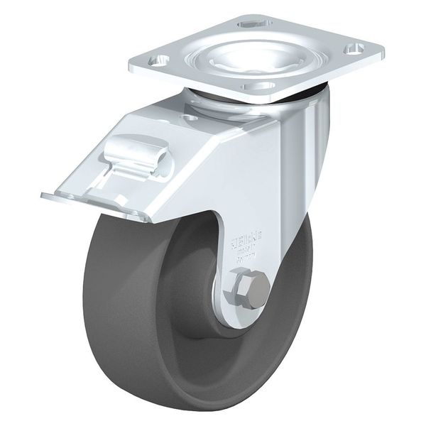 Swivel Plate Caster, Gry Nyln, 6-5/16