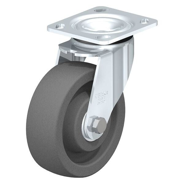 Swivl Plate Castr, Gray Nylon, 8