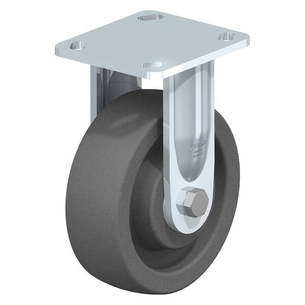 Rigid Plate Caster, Gry Nylon, 8