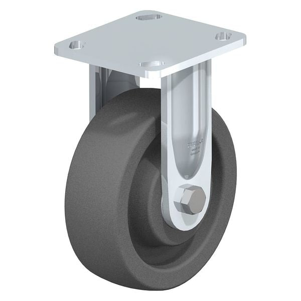 Rigid Plate Caster, Gry Nylon, 6