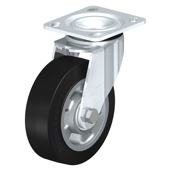 Swivel Plate Caster, Solid Rbr, 6
