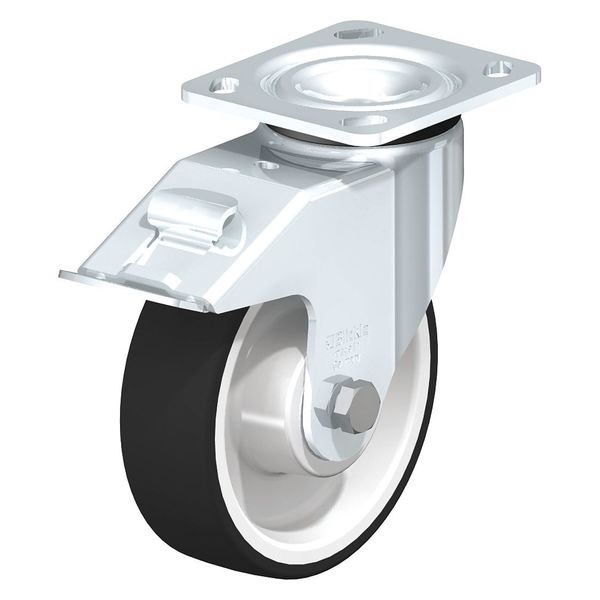 Swivel Plate Caster, PU, 6-5/16