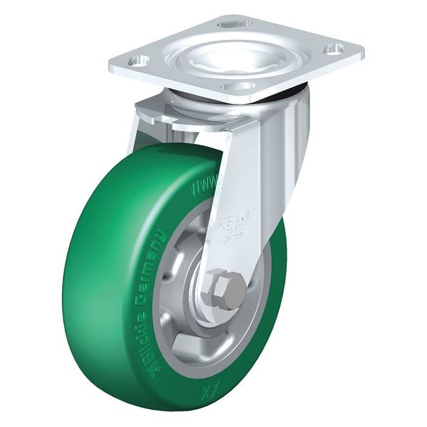 Swivel Plate Caster, PU, 6-5/16