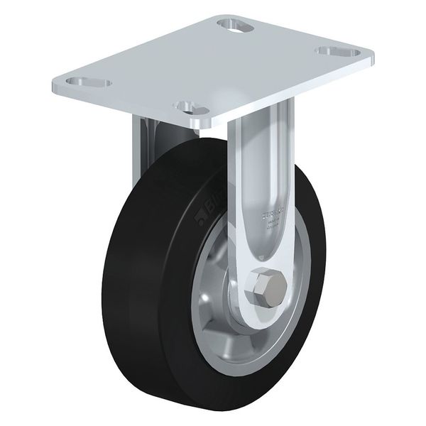 Rigid Plate Caster, Solid Rbbr, 6
