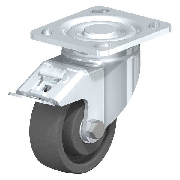 Swivel Plate Caster, Gray Nylon, 5