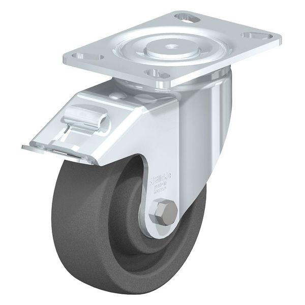 Swivel Plate Caster, Gray Nylon, 6