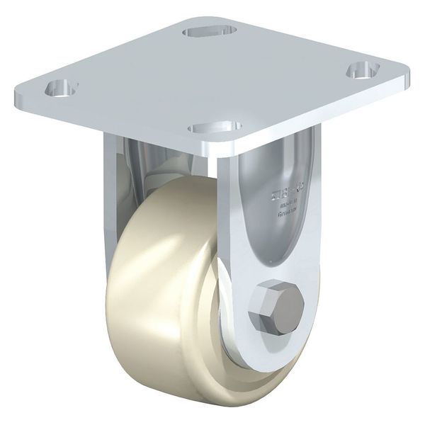Rigid Plate Caster, Wht Nylon, 4
