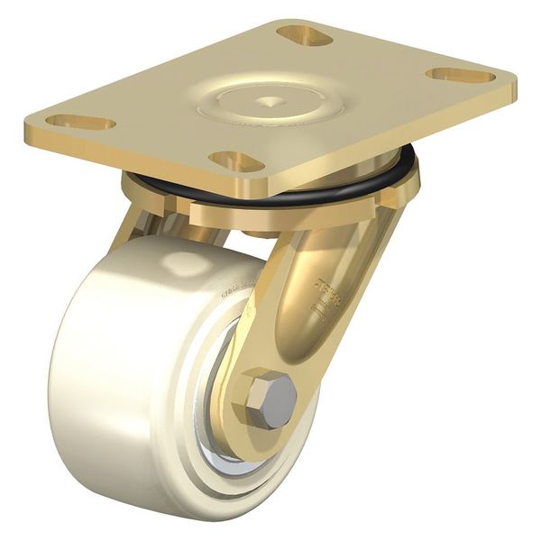 Swivel Plate Caster, Wht Nyln, 5