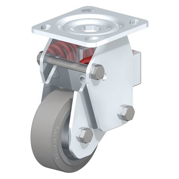 Rigid Plate Caster, Solid Rbbr, 5