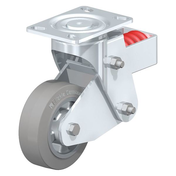 Swivel Plate Caster, Solid Rbr, 6