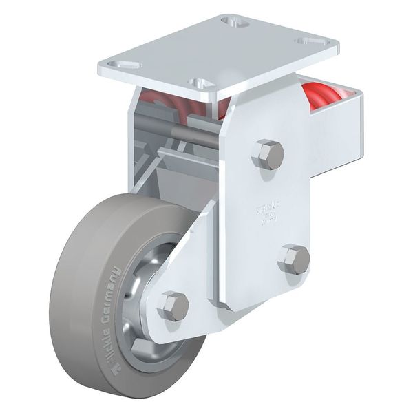 Rigid Plate Caster, Solid Rbbr, 6