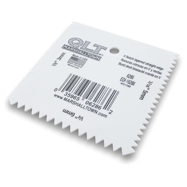 Serrated Plastic Spreader, White, V-Notch