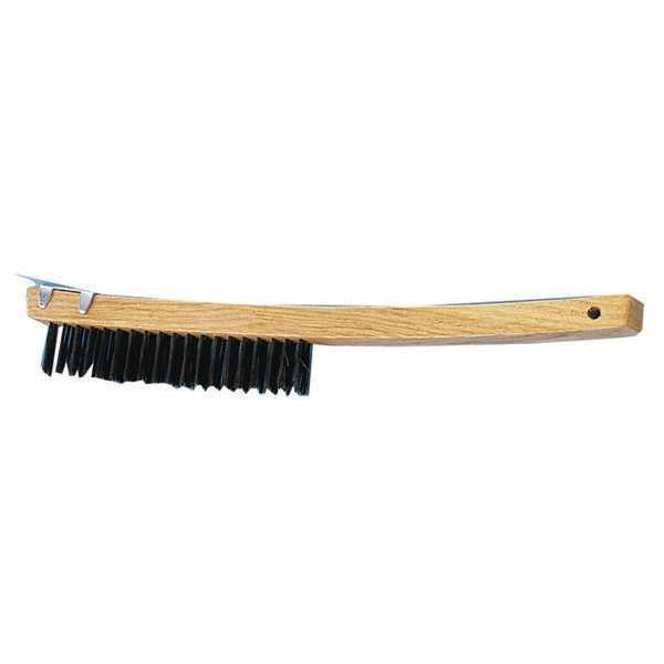 Wire Brush w/ Scrapr, Bent Hndl, 3x19, PK12