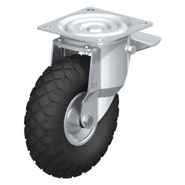 Swivel Plate Pnumtic Caster, 10-7/32