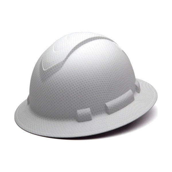 Full Brim Hard Hat, Ratchet (4-Point), White