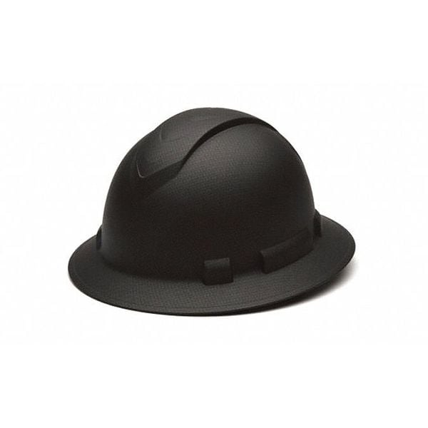 Full Brim Hard Hat, Ratchet (4-Point), Black