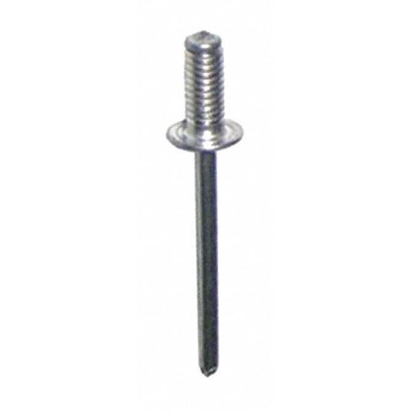Blind Rivet, Dome Head, 0.197 in Dia., 0.305 in L, Aluminum Body, 100 PK