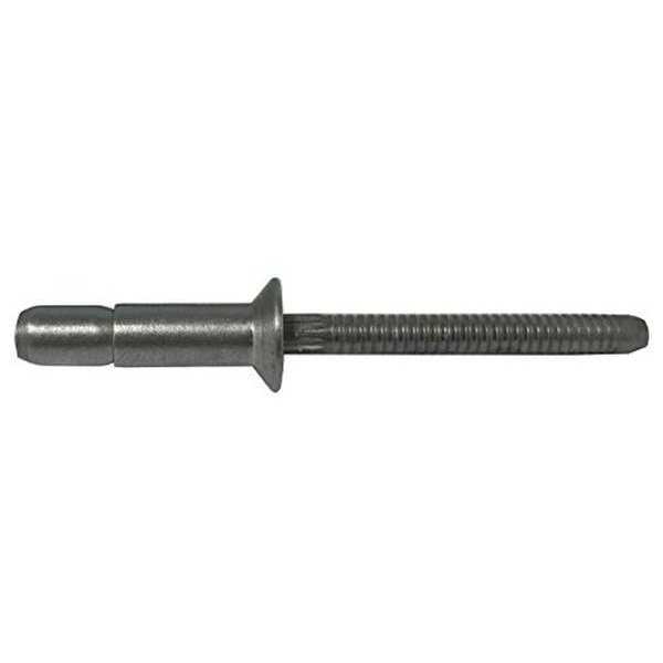 Blind Rivet, Countersunk Head, 1/4 in Dia., 0.685 in L, Steel Body, 100 PK