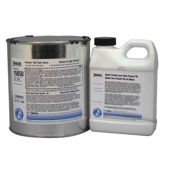 Flexane 80 Putty, Urethane, 4 lb., Kit, Blk , Jug , 4 lb. , Black ,