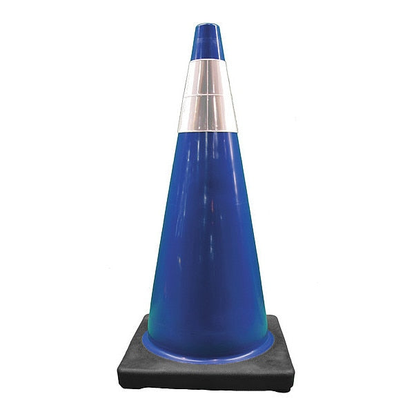 Traffic Cone, Blue, Reflective Collar, 28