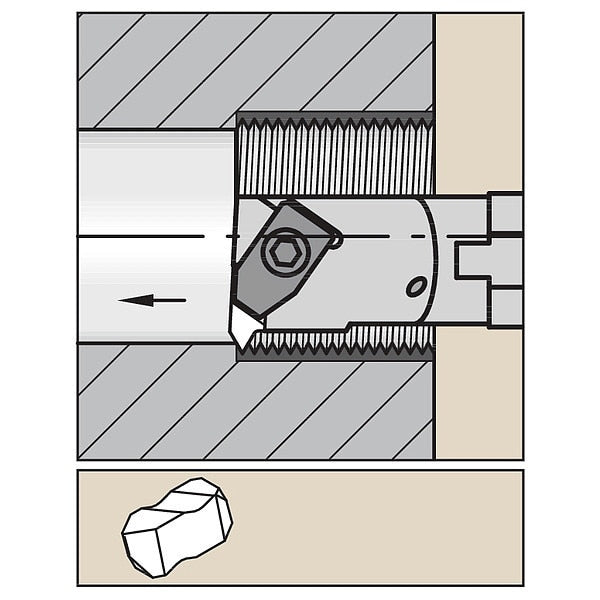 Indexable Thread Turning Tool Holder, 12 in L, Top Notch Insert Shape