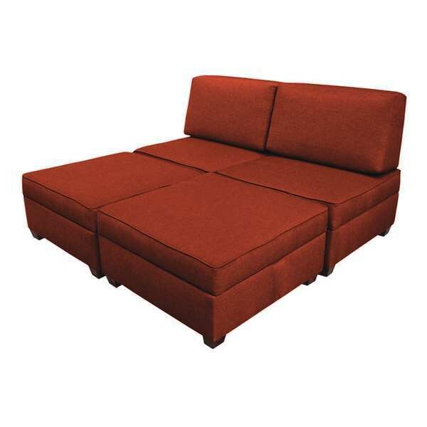 King Sleeper Sofa with Storage, Brick Red