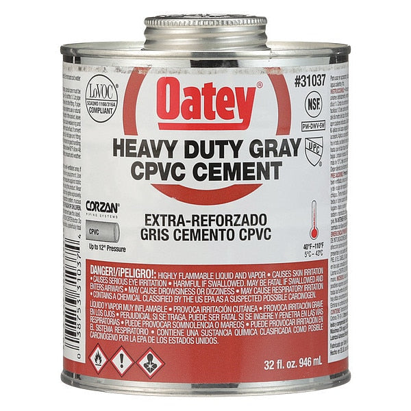 CPVC Cement, Heavy Duty, Gray, 32 oz.