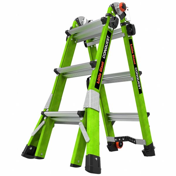 Multipurpose Ladder, Fiberglass, 32 lb