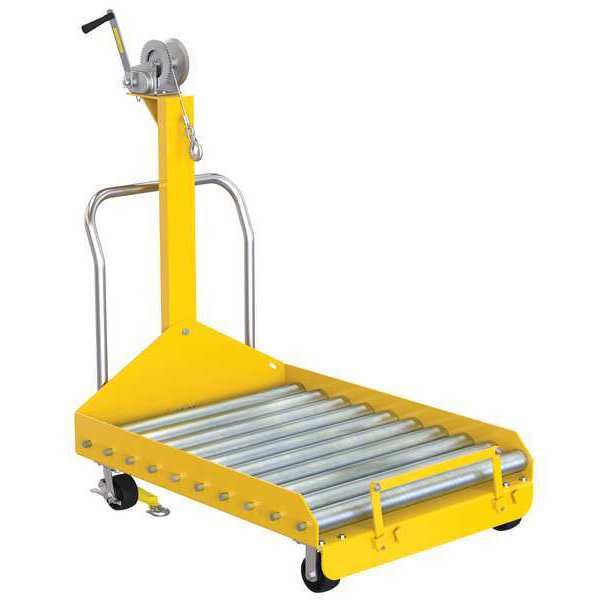 Yellow Battery Transfer Platform With Winch And Casters 4000 lb