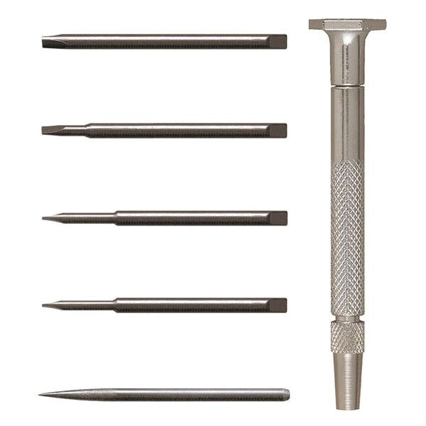 Steel Handle Screwdriver Set, Slot/Awl, 6 pcs