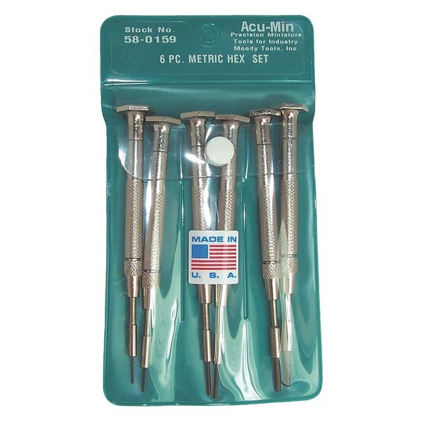 Steel Metric Hex Driver Set, 6 Pc